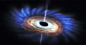 Supermassive black hole burp detected from 300 million light years away