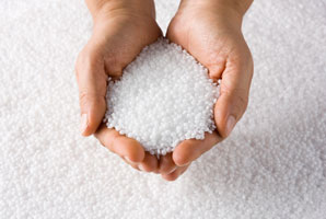 Holey material snares industrial contaminants