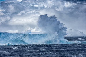Wind stirs the water around Antarctica