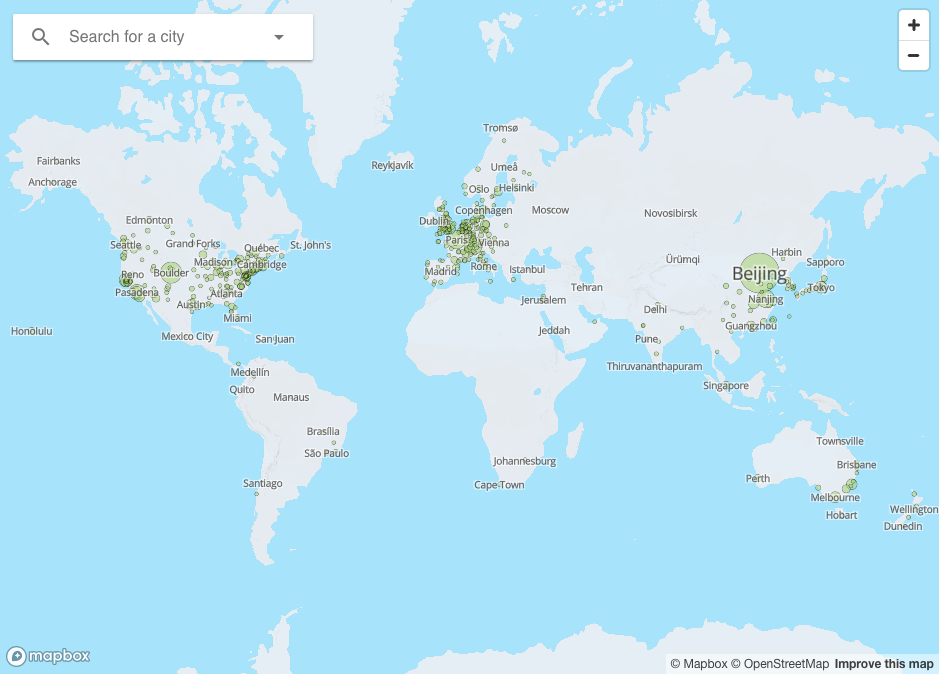 Top 500 cities in the Earth and Environmental Sciences